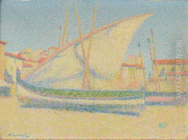 Barques Et Voiliers A Collioures Oil Painting by Achille Lauge