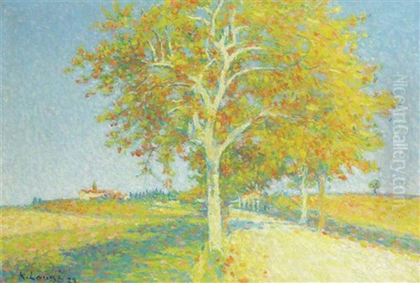 Route De Cailhau En Automne Oil Painting by Achille Lauge