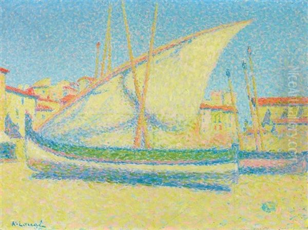 Barques Et Voiliers A Collioures Oil Painting by Achille Lauge