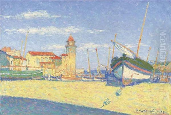 Barque De Peche A Collioure Oil Painting by Achille Lauge