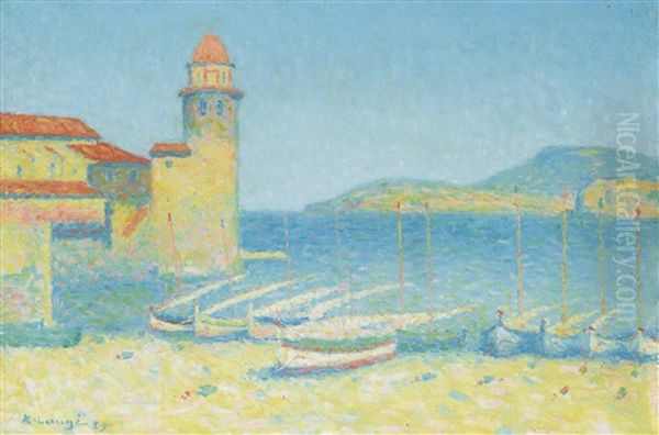 Le Port De Collioure Oil Painting by Achille Lauge