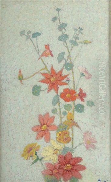 Jetee De Fleurs Oil Painting by Achille Lauge