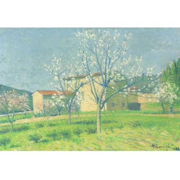 Verger En Fleurs A Alet-les-bains (aude) Oil Painting by Achille Lauge