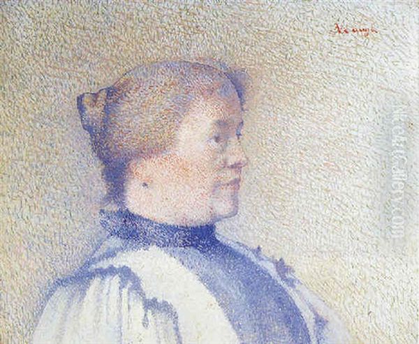 Portrait De La Maitresse D'ecole Oil Painting by Achille Lauge