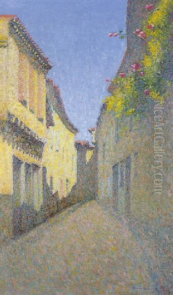 Ruelle Au Balcon Fleuri Oil Painting by Achille Lauge