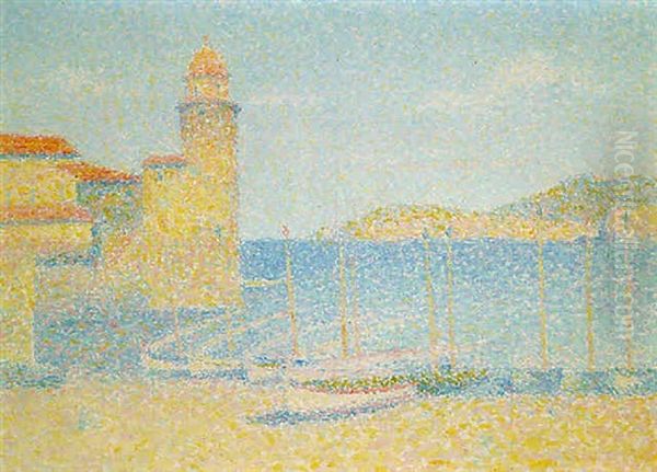 Le Port De Collioure Oil Painting by Achille Lauge