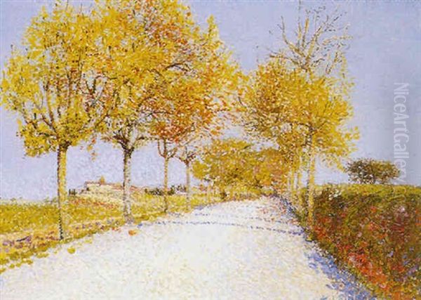 La Route Ensoleillee Oil Painting by Achille Lauge