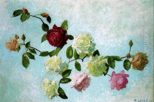 Etude De Roses Oil Painting by Achille Lauge