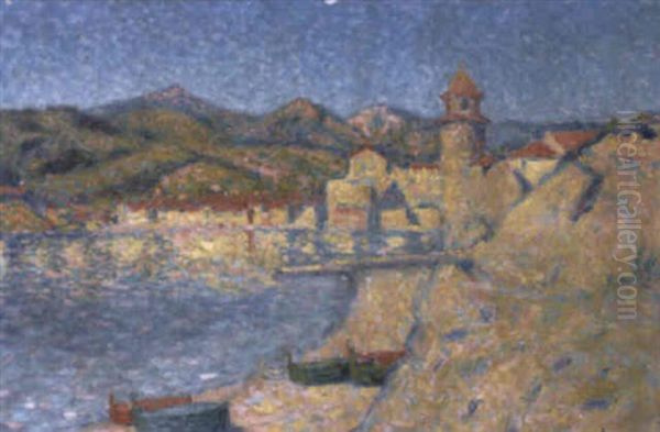 Barques A Collioure Oil Painting by Achille Lauge