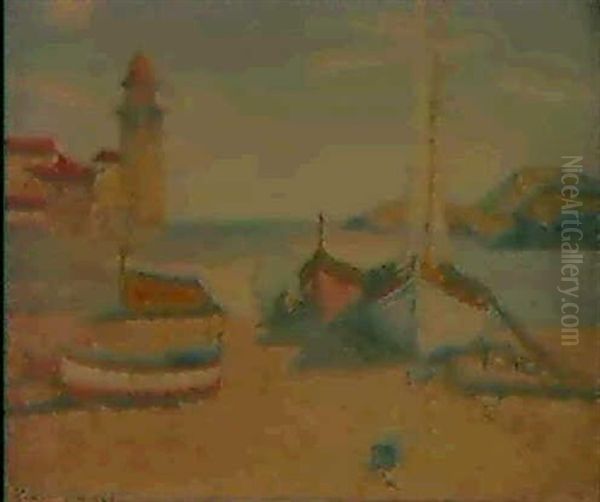 Port Mediterranneen Oil Painting by Achille Lauge