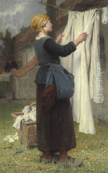 The Laundress Oil Painting by Desire Francois Laugee