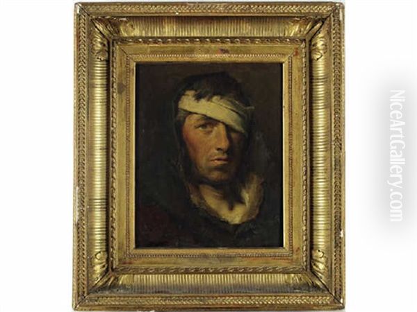 Portrait D'homme Au Bandeau Oil Painting by Desire Francois Laugee