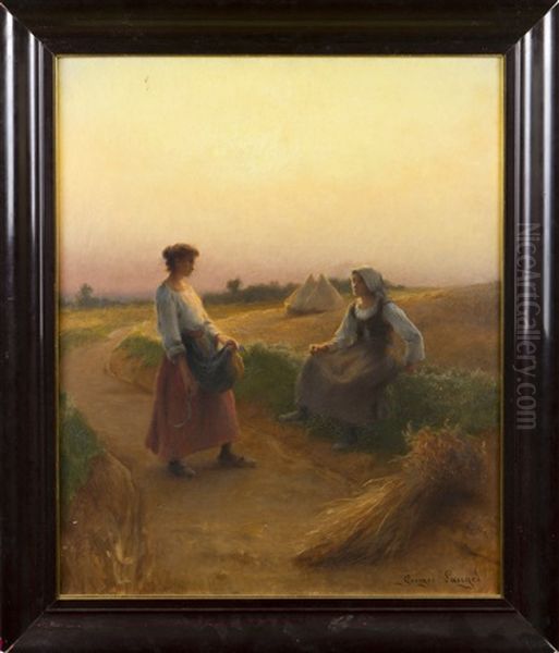 Harvest Oil Painting by Georges Laugee