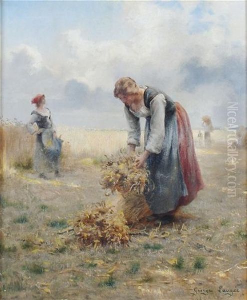 Les Glaneuses Oil Painting by Georges Laugee