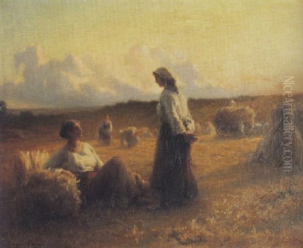 Le Soir Dore Aux Champs Oil Painting by Georges Laugee