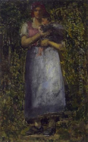 Jeune Femme A L'enfant Oil Painting by Georges Laugee