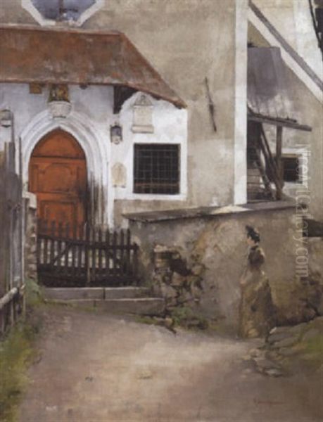 Pa Vej Til Kirke Oil Painting by Anton Laupheimer