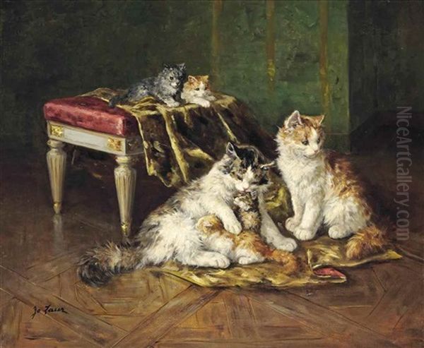 The Family At Rest Oil Painting by Marie Yvonne Laur