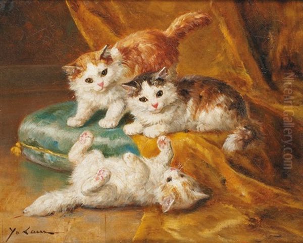 Jeune Chaton Oil Painting by Marie Yvonne Laur