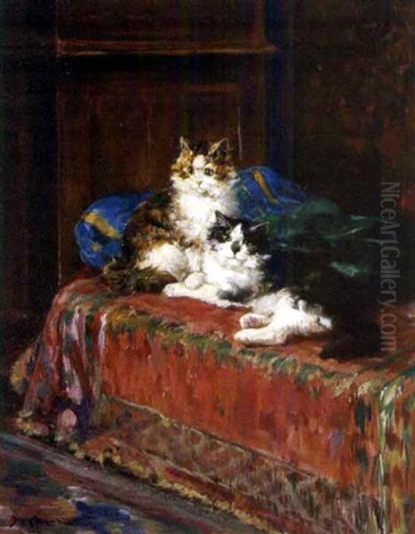 Chatons Oil Painting by Marie Yvonne Laur