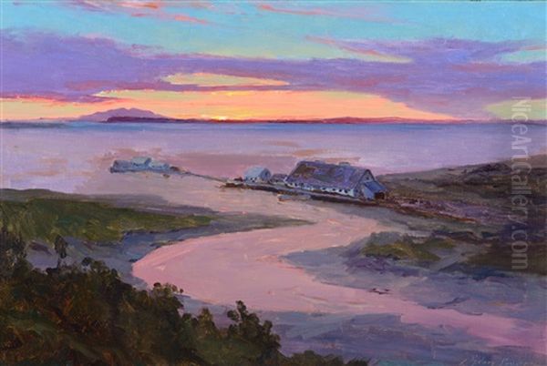 Emard Salmon Cannery Oil Painting by Sydney Mortimer Laurence