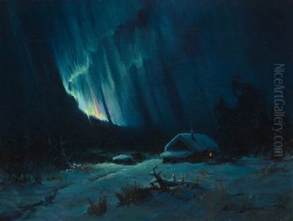 Northern Lights Oil Painting by Sydney Mortimer Laurence