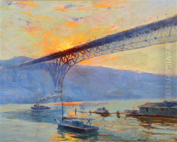 Aurora Bridge, Seattle, Washington Oil Painting by Sydney Mortimer Laurence