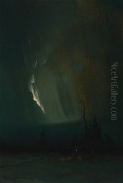 Northern Lights Of Alaska Oil Painting by Sydney Mortimer Laurence