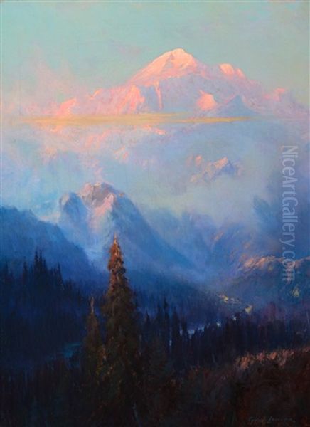 Evening Mist On Mt. Mckinley Oil Painting by Sydney Mortimer Laurence