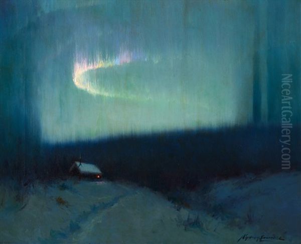 Northern Lights Oil Painting by Sydney Mortimer Laurence