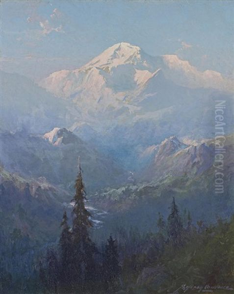 A Golden Afternoon, Mount Mckinley National Park, Alaska Oil Painting by Sydney Mortimer Laurence