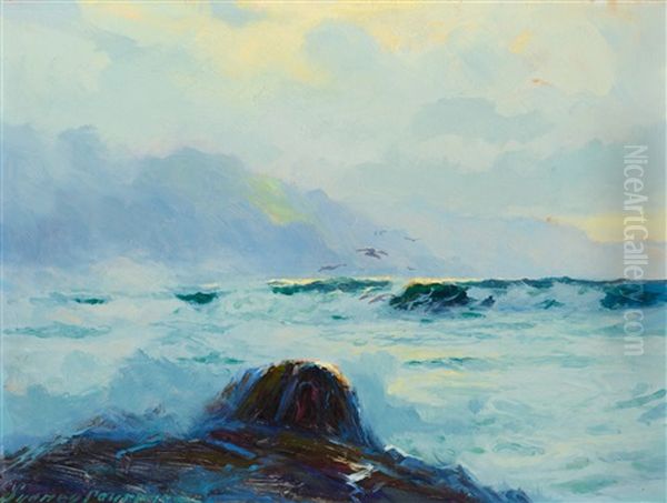 Alaska's Mist Shrouded Coast Oil Painting by Sydney Mortimer Laurence