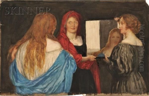 The Ladies-in-waiting Oil Painting by Robert Anning Bell