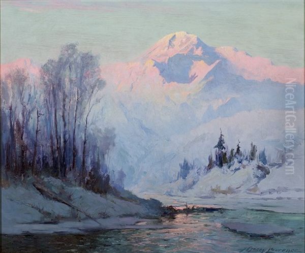 Winter, Mckinley Park, Alaska Oil Painting by Sydney Mortimer Laurence