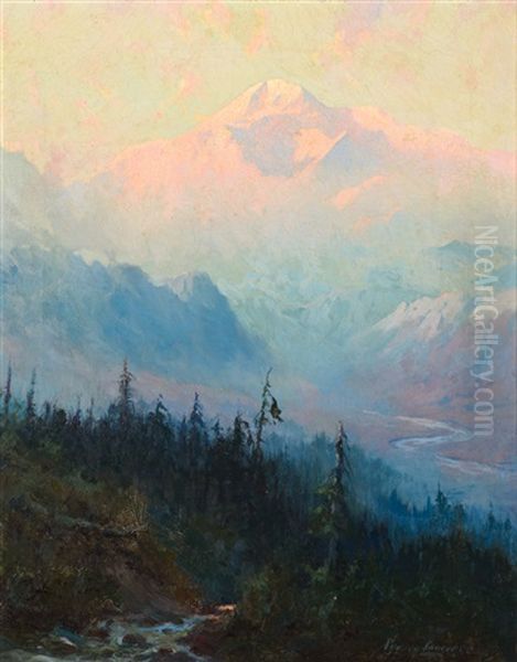 Mt. Mckinley At Twilight Oil Painting by Sydney Mortimer Laurence