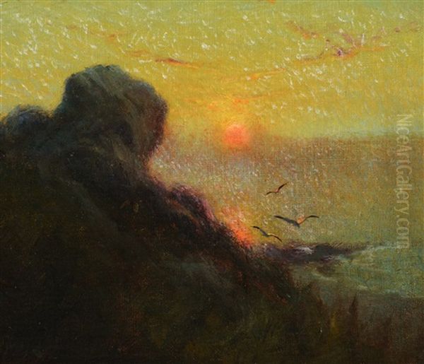 The Setting Sun, Anchorage, Alaska Oil Painting by Sydney Mortimer Laurence