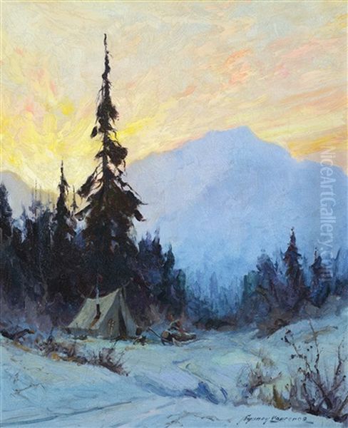 Camp On The Trail Oil Painting by Sydney Mortimer Laurence