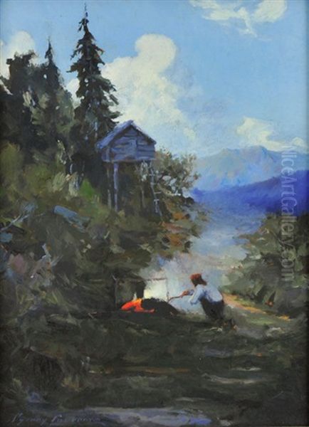 The Cache Oil Painting by Sydney Mortimer Laurence