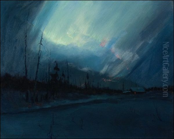 Northern Lights Oil Painting by Sydney Mortimer Laurence