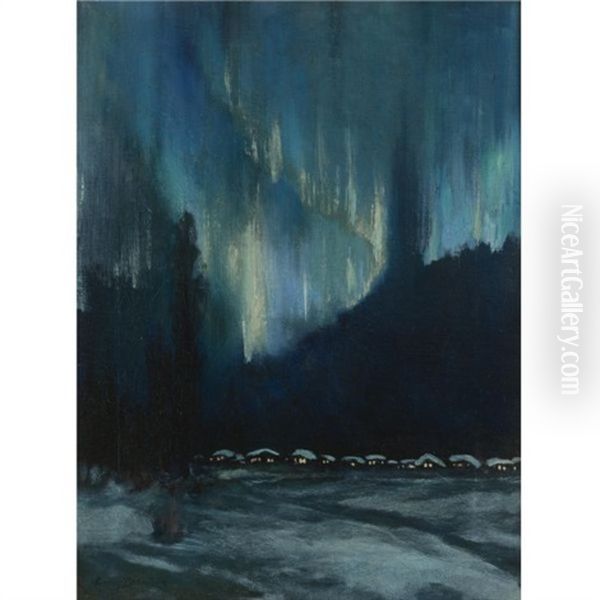 The Northern Lights Oil Painting by Sydney Mortimer Laurence