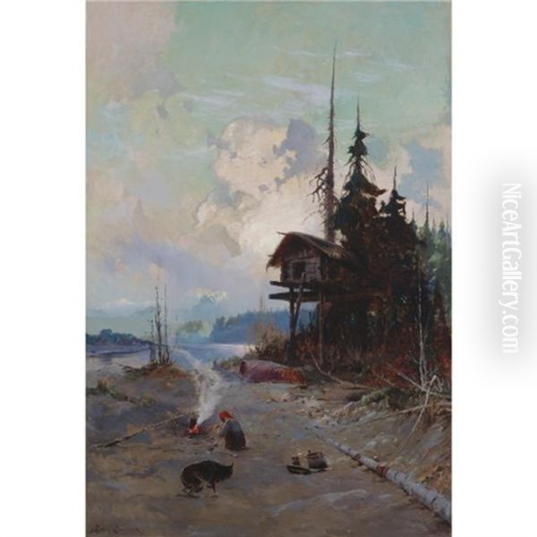 The Cache Oil Painting by Sydney Mortimer Laurence