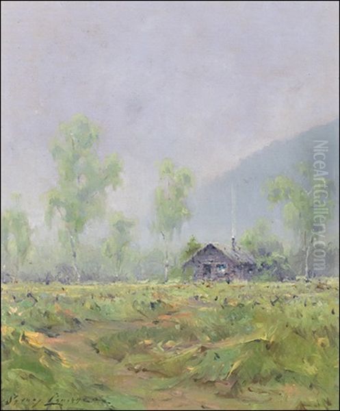 Alaskan Homestead Oil Painting by Sydney Mortimer Laurence