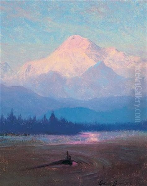 Mt. Mckinley From The Tokositna River Oil Painting by Sydney Mortimer Laurence