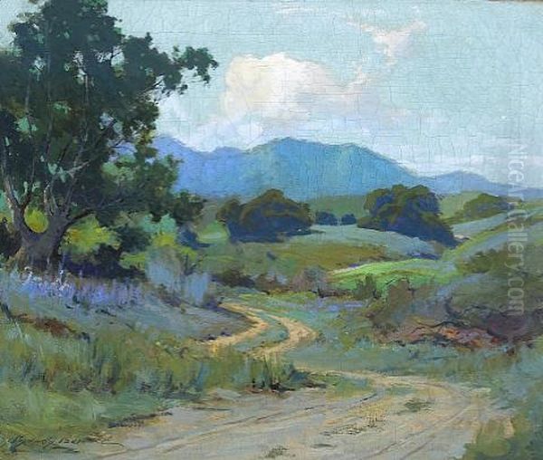 A Road Through The Larkspur Oil Painting by Sydney Mortimer Laurence