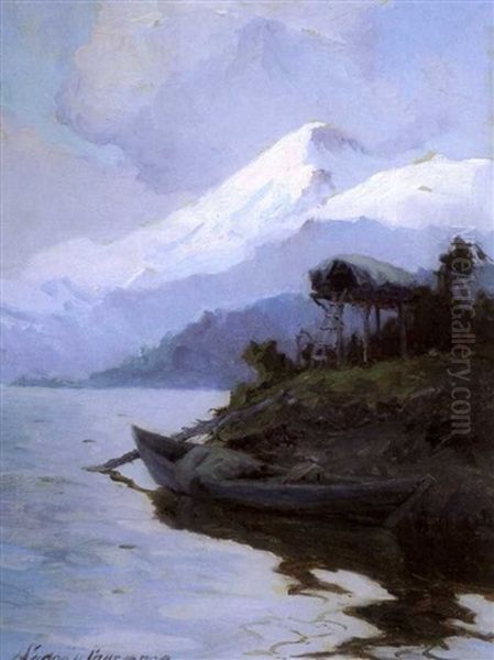 Iliamna, Across Cook Inlet Oil Painting by Sydney Mortimer Laurence