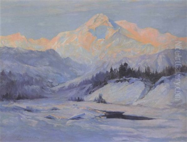 Dawn, Mt. Mckinley Oil Painting by Sydney Mortimer Laurence