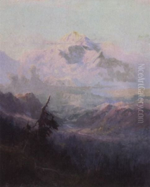 Evening Light, Mount Mckinley, Alaska Oil Painting by Sydney Mortimer Laurence