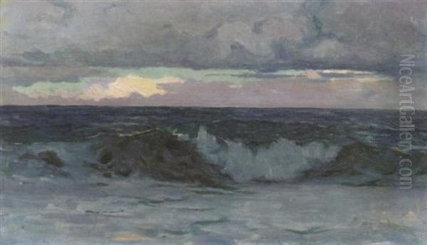 Shorebreak Oil Painting by Sydney Mortimer Laurence