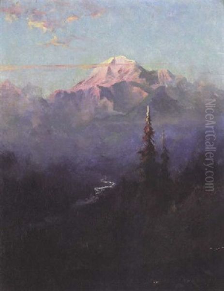 A View Of Mount Mckinley Oil Painting by Sydney Mortimer Laurence