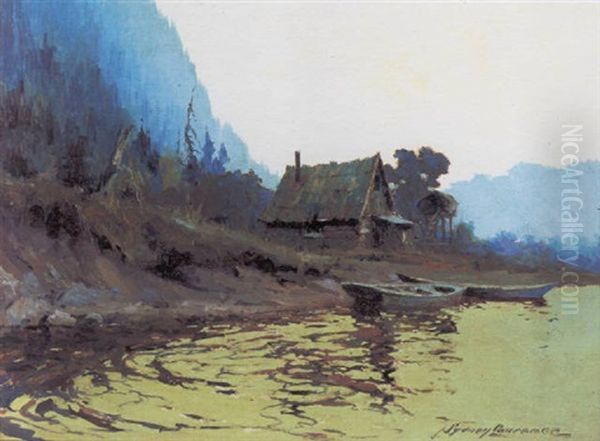 Southeast Alaska Homestead Oil Painting by Sydney Mortimer Laurence